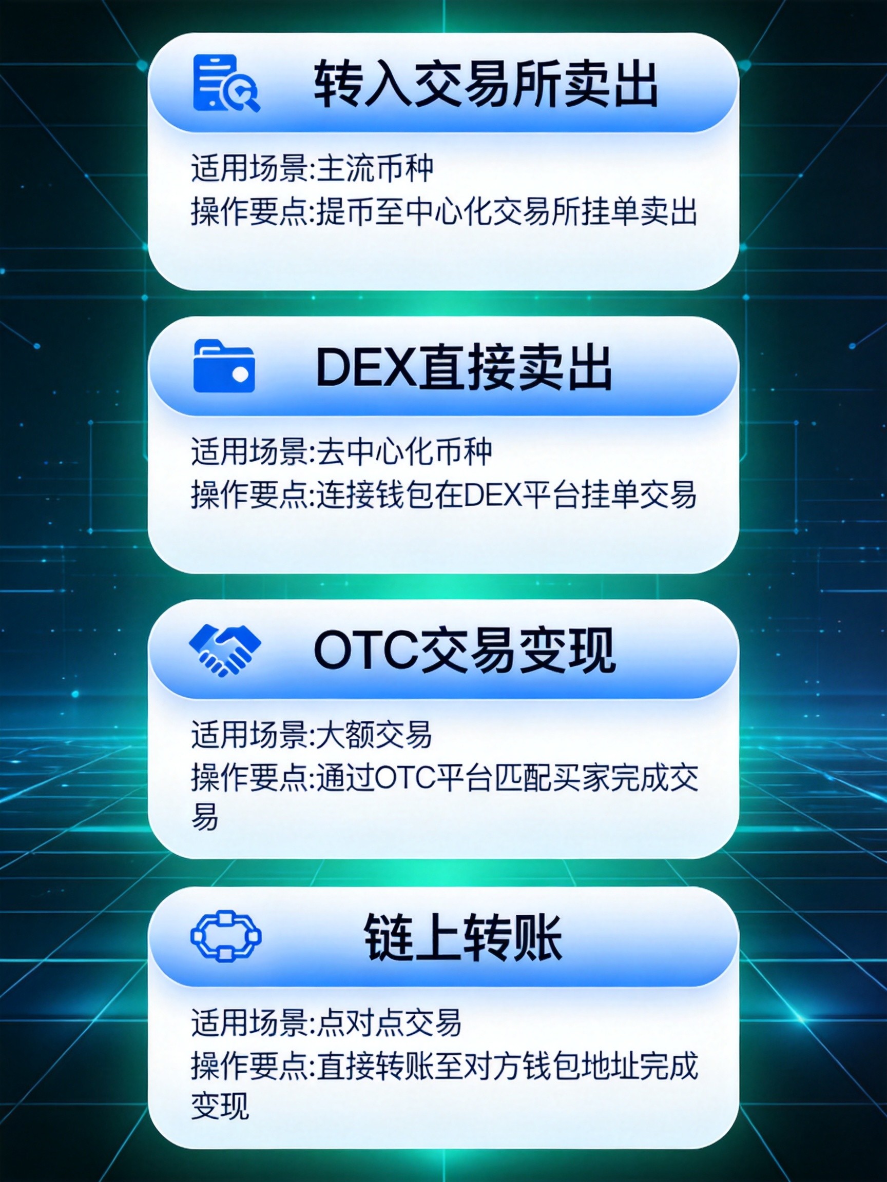 空投代币四种提现方式对比图 空投代币四种提现方式对比图