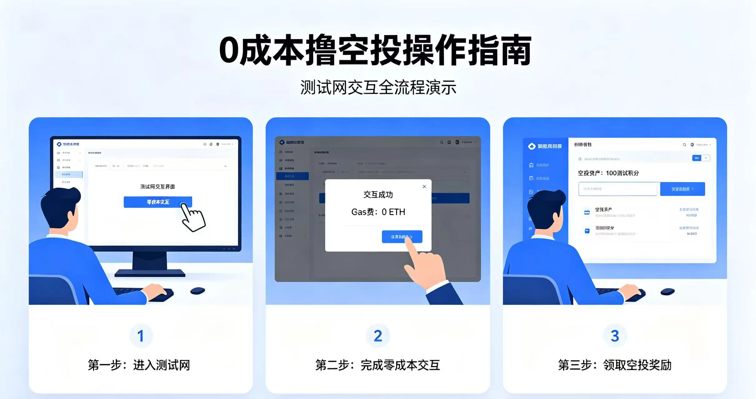 用户在测试网中完成零成本交互的场景 用户在测试网中完成零成本交互的场景