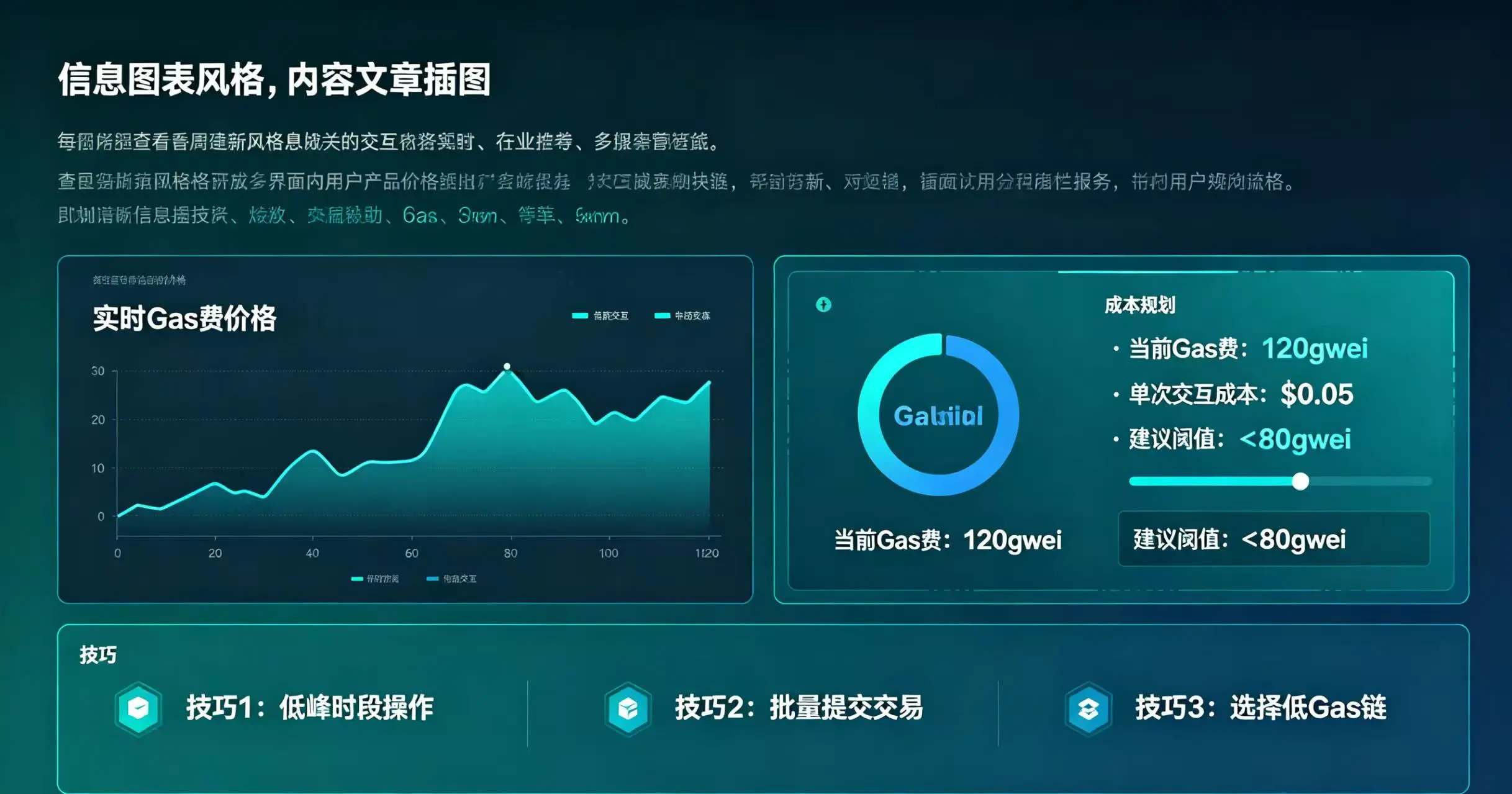用户查看 Gas 费价格并规划交互成本的界面 用户查看 Gas 费价格并规划交互成本的界面