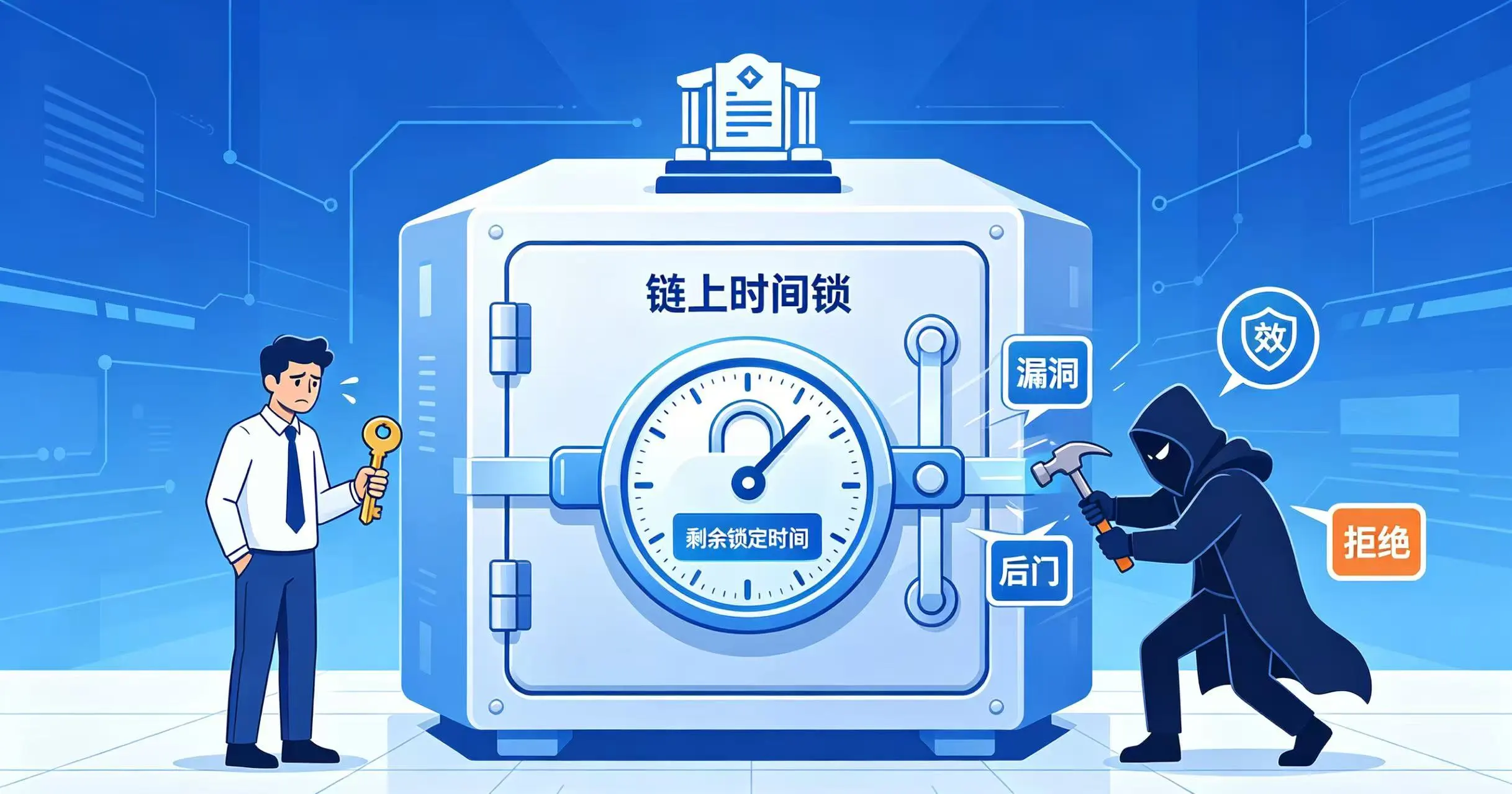 链上时间锁不可破解性示意图 链上时间锁不可破解性示意图