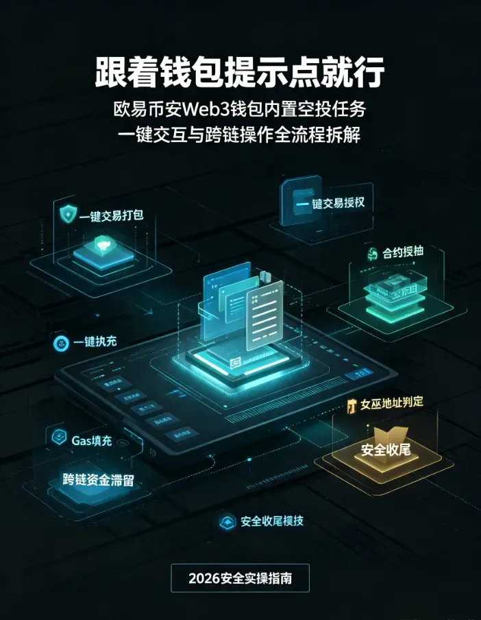 跟着钱包提示点就行：Web3钱包内置空投任务一键交互与跨链操作全流程拆解