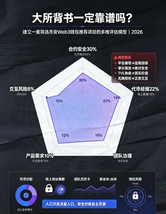 大所背书一定靠谱吗？建立一套筛选比安Web3钱包推荐项目的多维评估模型